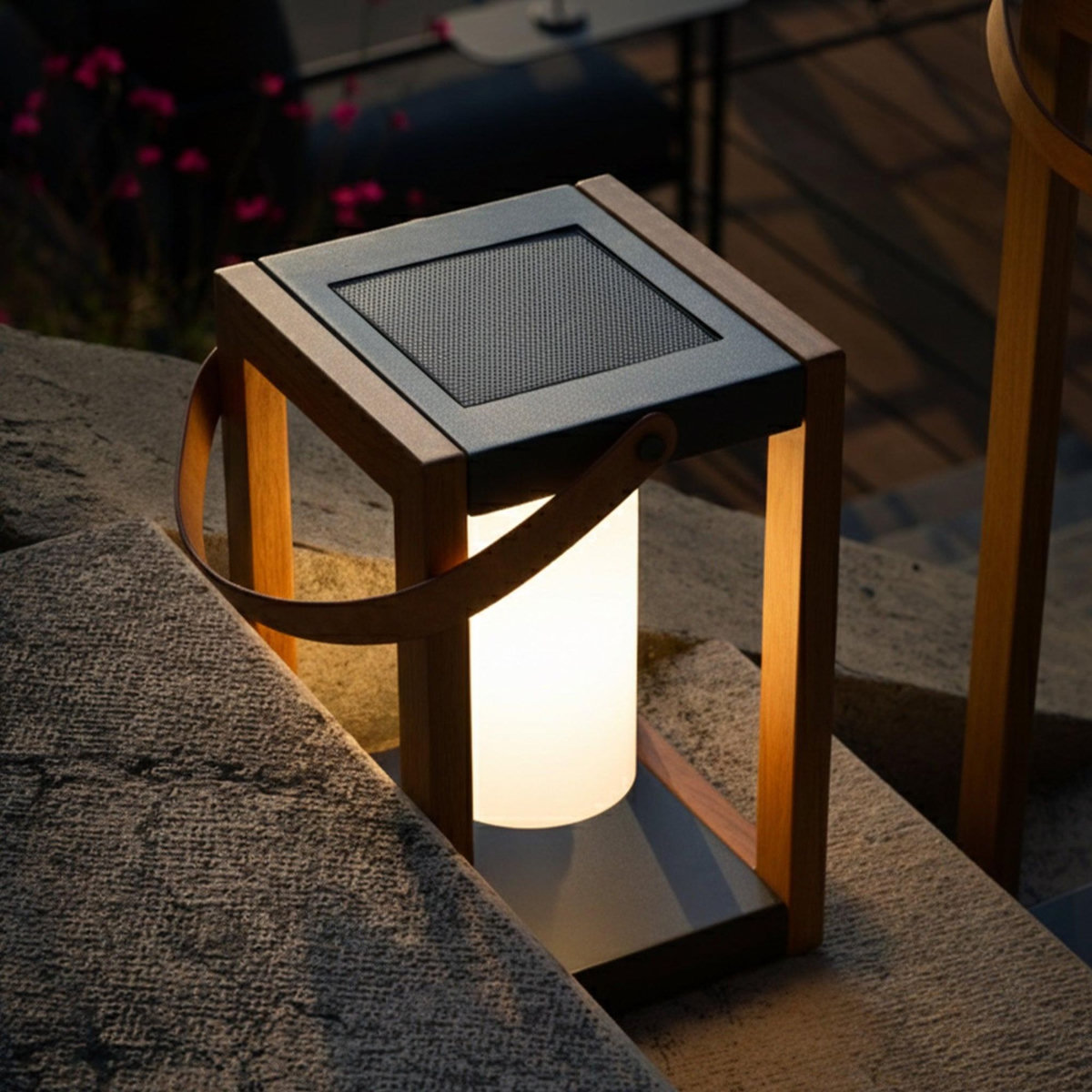 Lumisky Lanterne solaire SERAPHINA Bois Aluminium H32cm