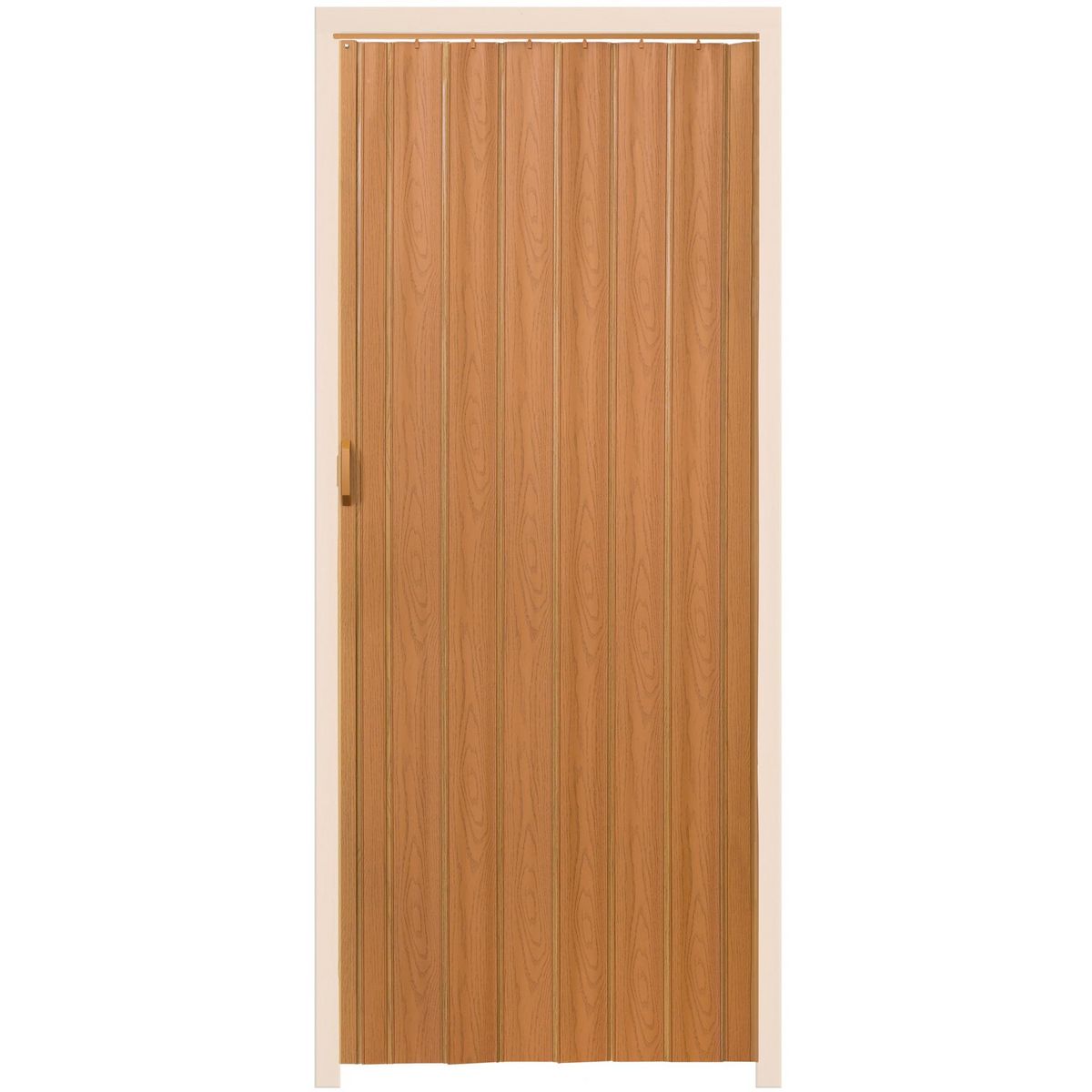 tectake Porte accordéon profil à double paroi avec poignée coulissante noyer