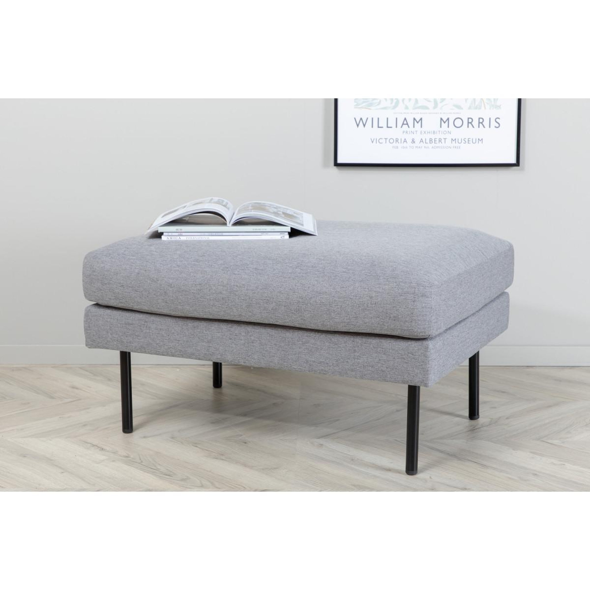 Voir la diapositive 6 : Paris Prix Pouf design en tissu  zoom  85cm gris