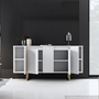Voir la diapositive 4 : CONCEPT USINE Buffet design blanc et or 160 cm - 4 portes LUXOR