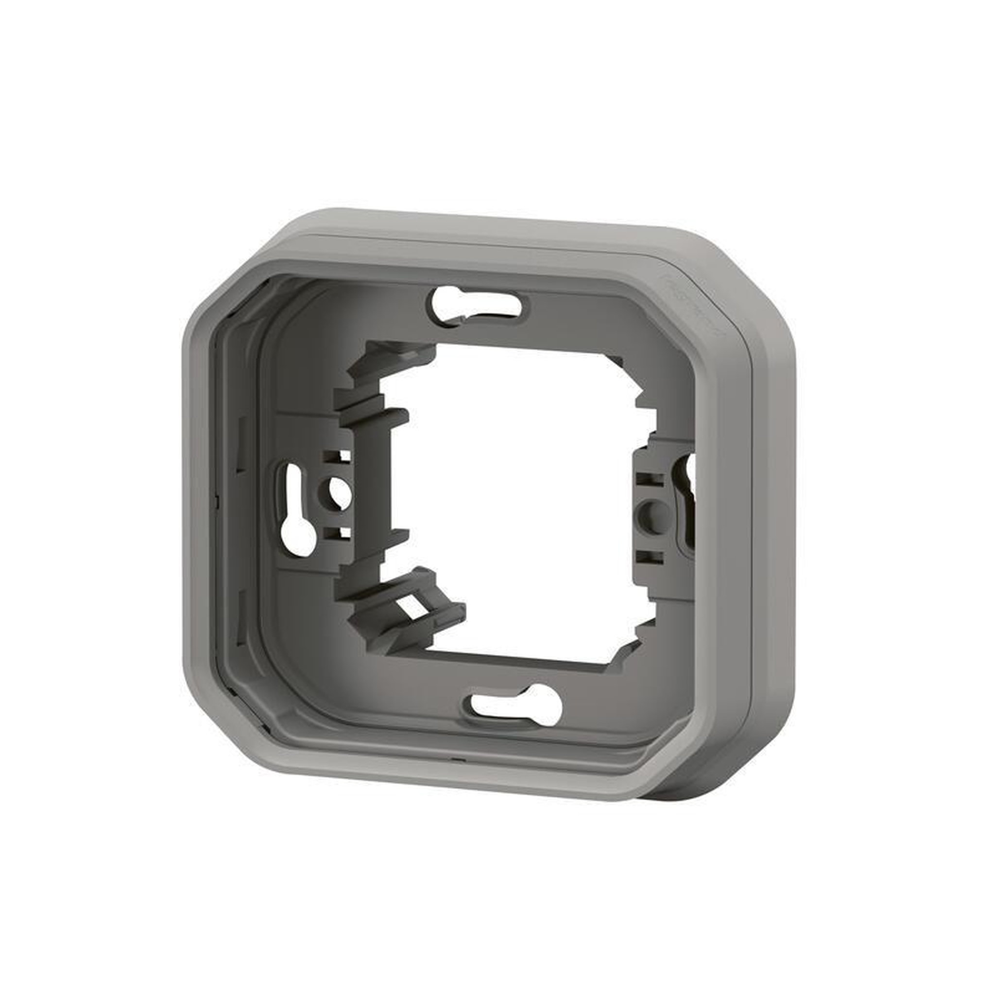 Voir la diapositive 3 : Legrand Support plaque étanche PLEXO pour montage encastré 1 poste gris (boîte de 10) LEGRAND 069681L