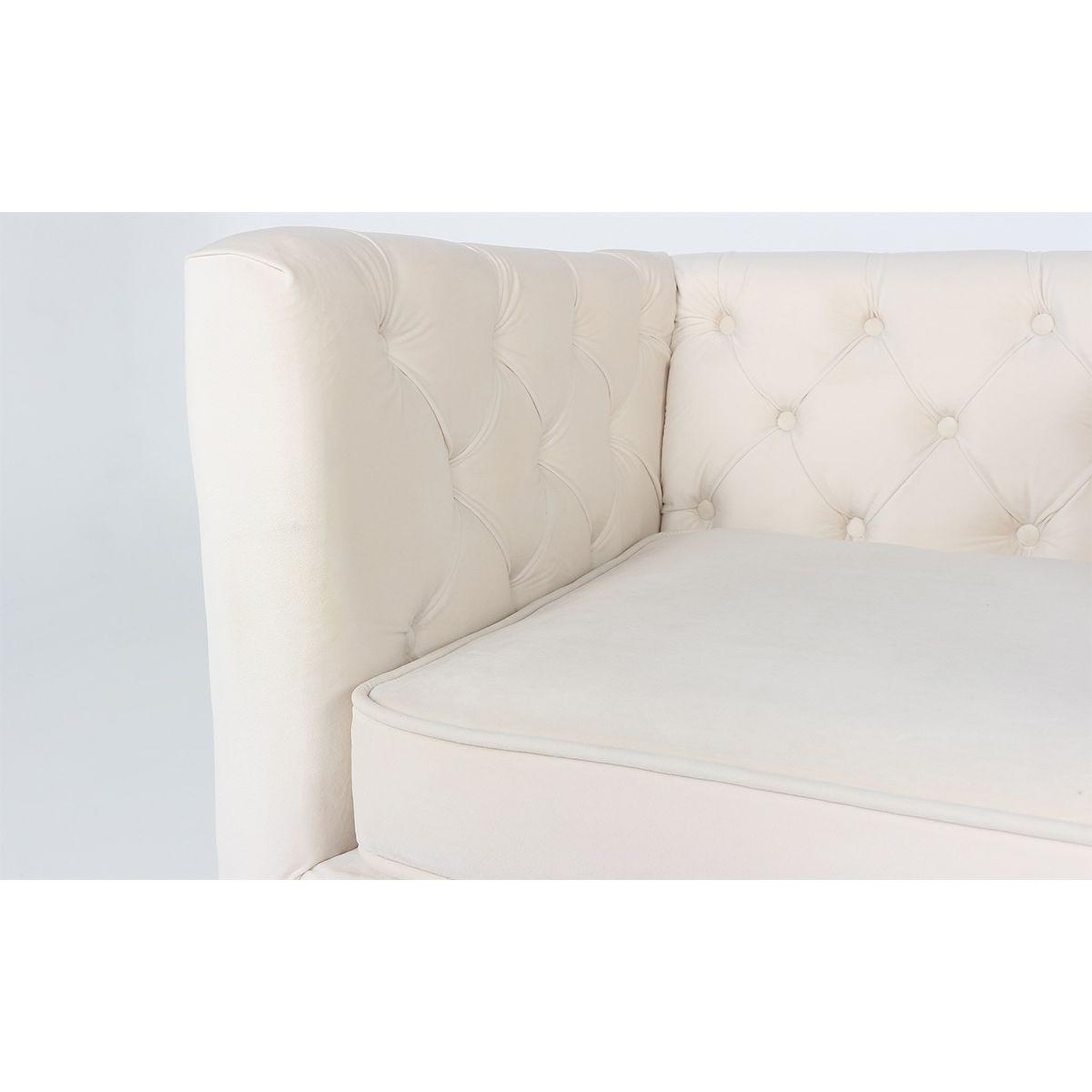 Voir la diapositive 6 : Paris Prix Fauteuil design en velours  natacha  78cm beige