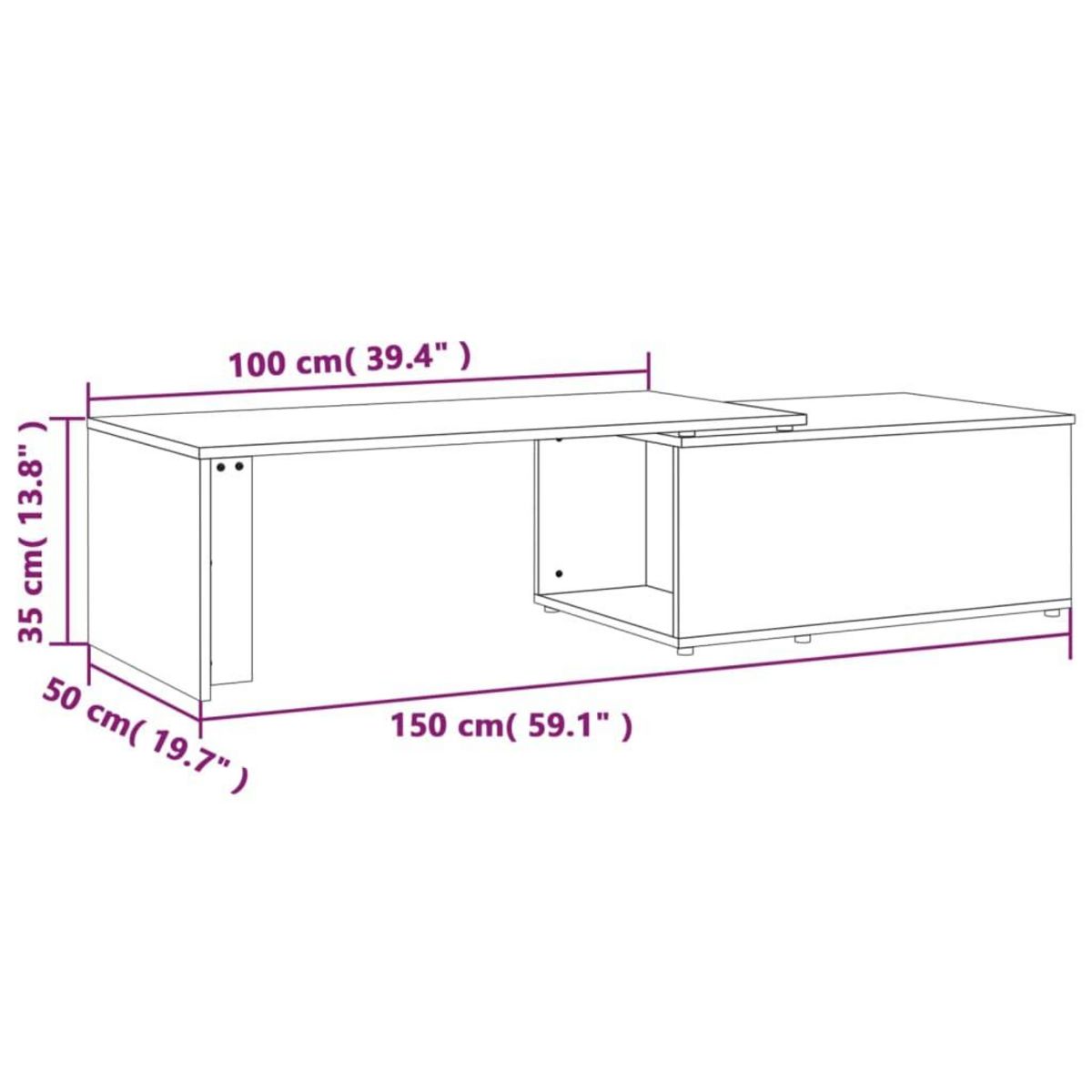 VIDAXL Table basse Chene fume 150x50x35 cm Bois d'ingenierie