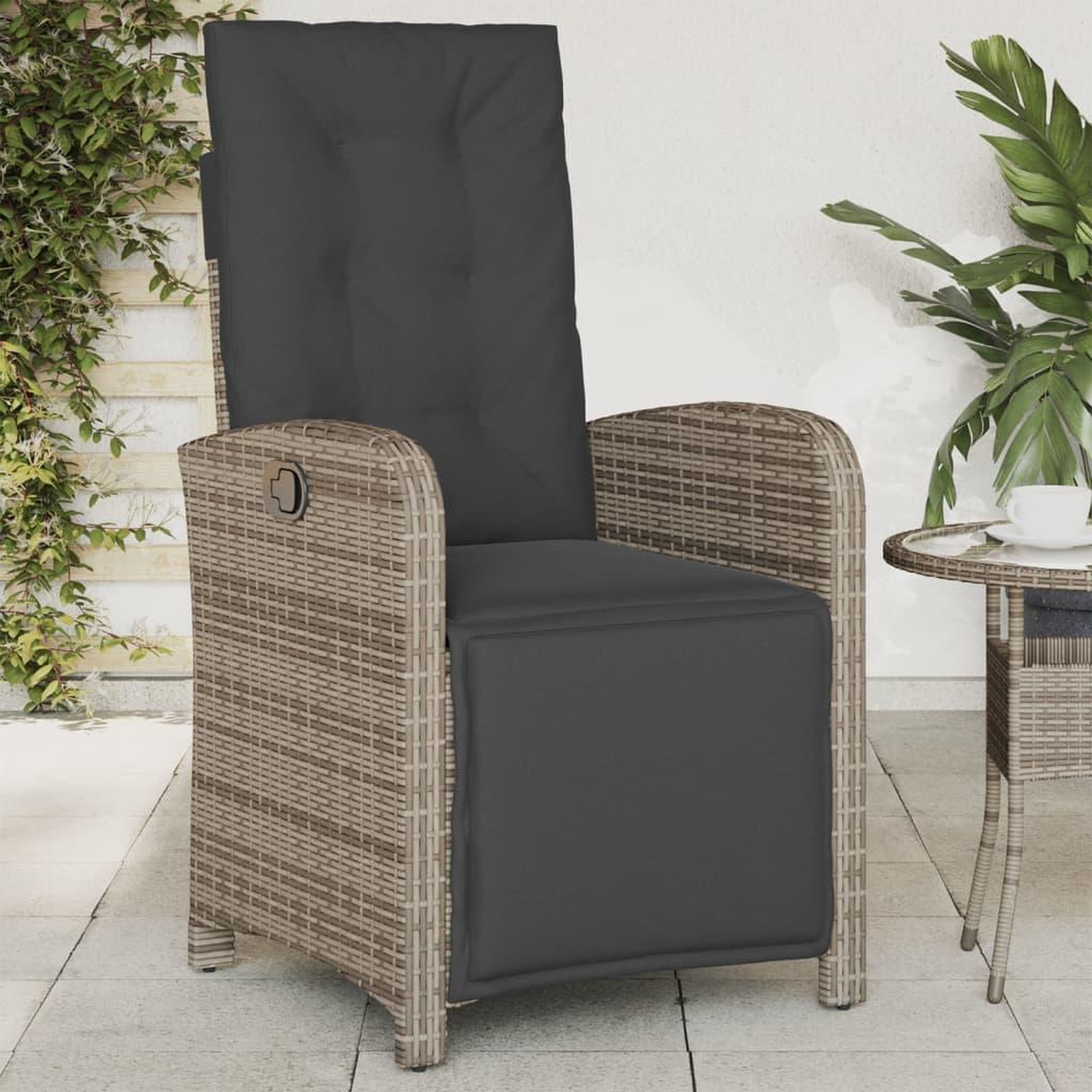 Voir la diapositive 3 : VIDAXL Chaises inclinables de jardin lot de 2 et repose-pied rotin