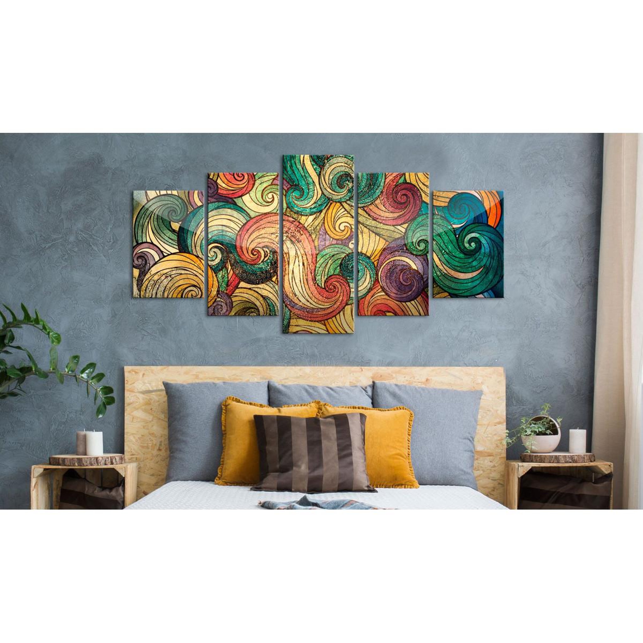 Voir la diapositive 2 : Paris Prix Tableau imprimé  colourful waves