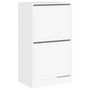 Voir la diapositive 2 : VIDAXL Armoire a chaussures 2 tiroirs rabattables blanc 60x42x108 cm