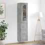 Voir la diapositive 1 : VIDAXL Buffet haut Gris beton 34,5x34x180 cm Bois d'ingenierie