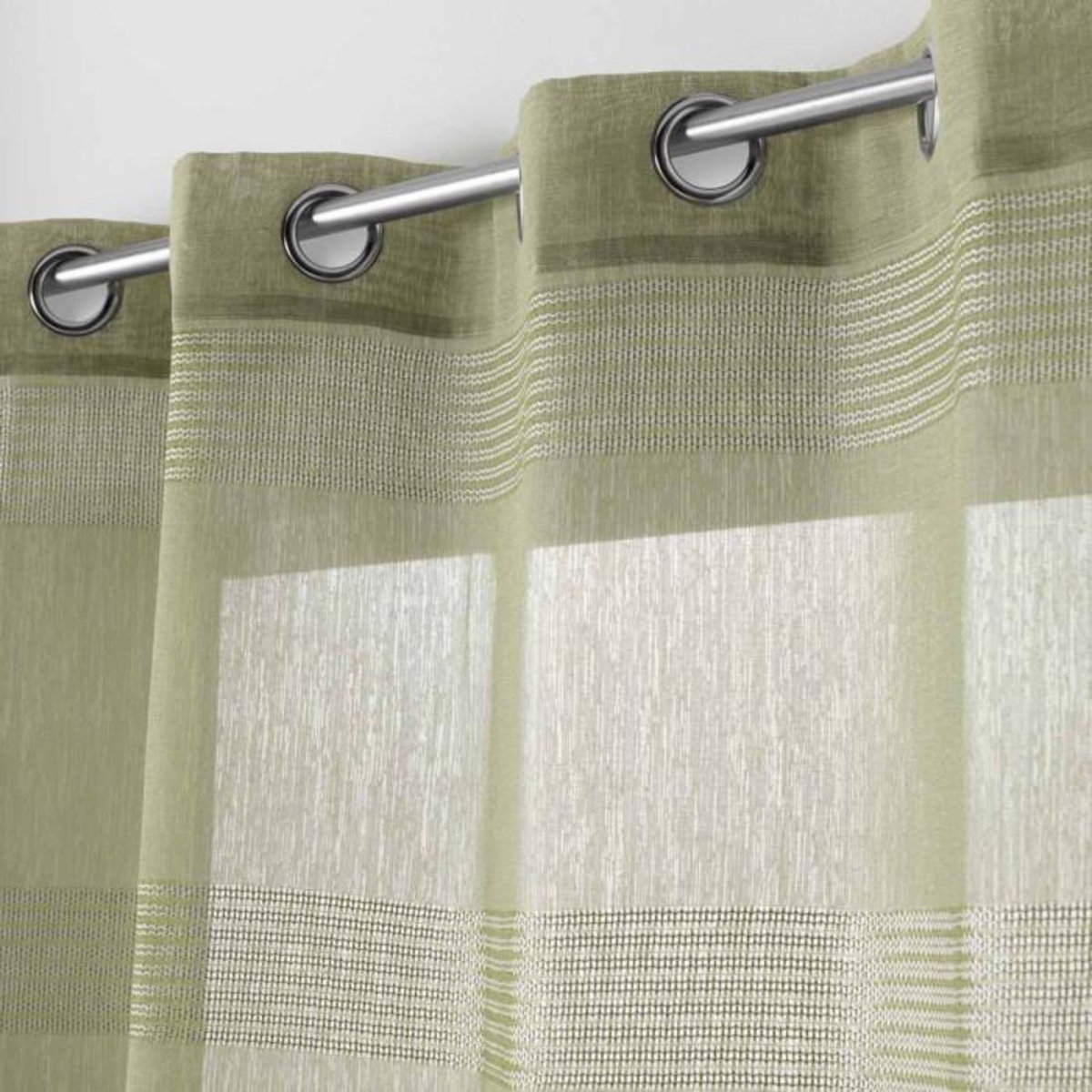 Paris Prix Rideau Voilage à Œillets  Ajourela  140x240cm Kaki