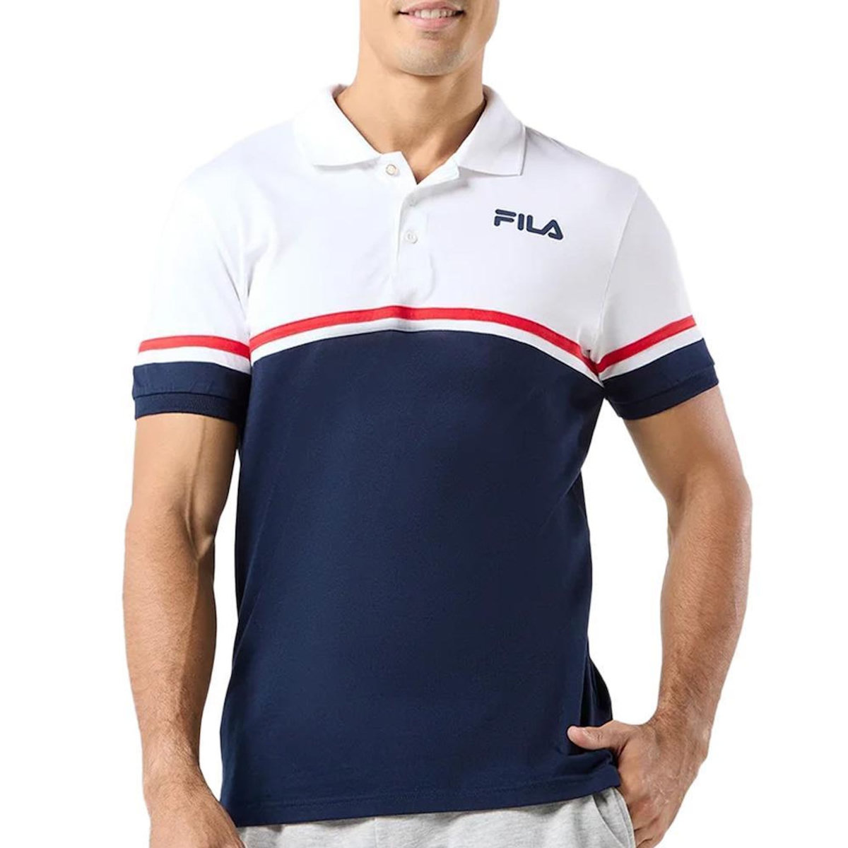FILA Polo Marine/Blanc Homme Fila Primo