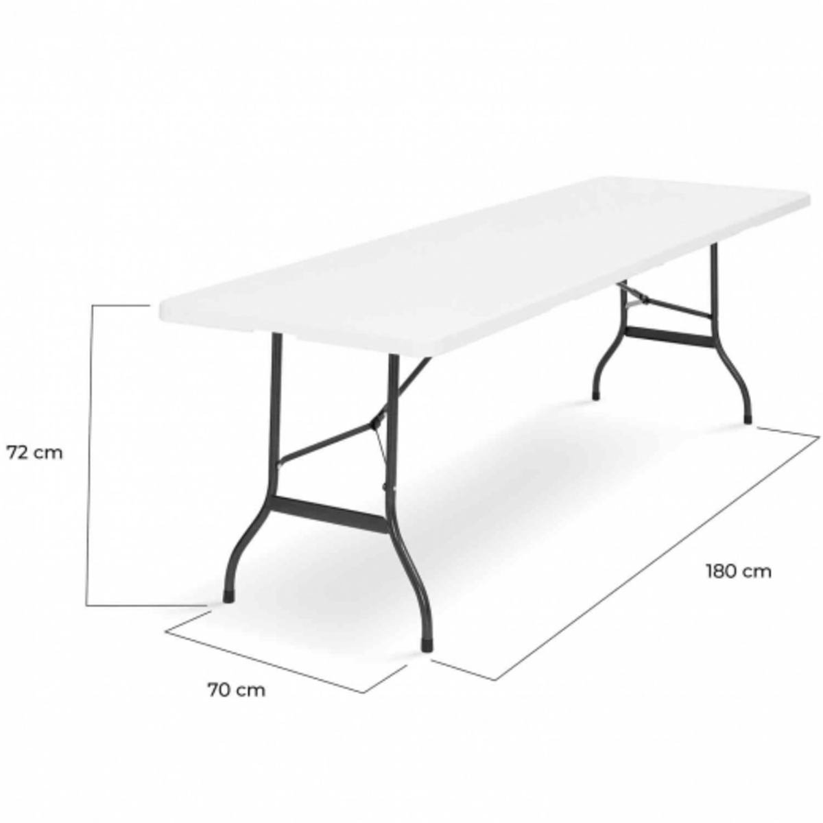 ID MARKET Table pliante d'appoint portable 180 CM pour camping ou réception
