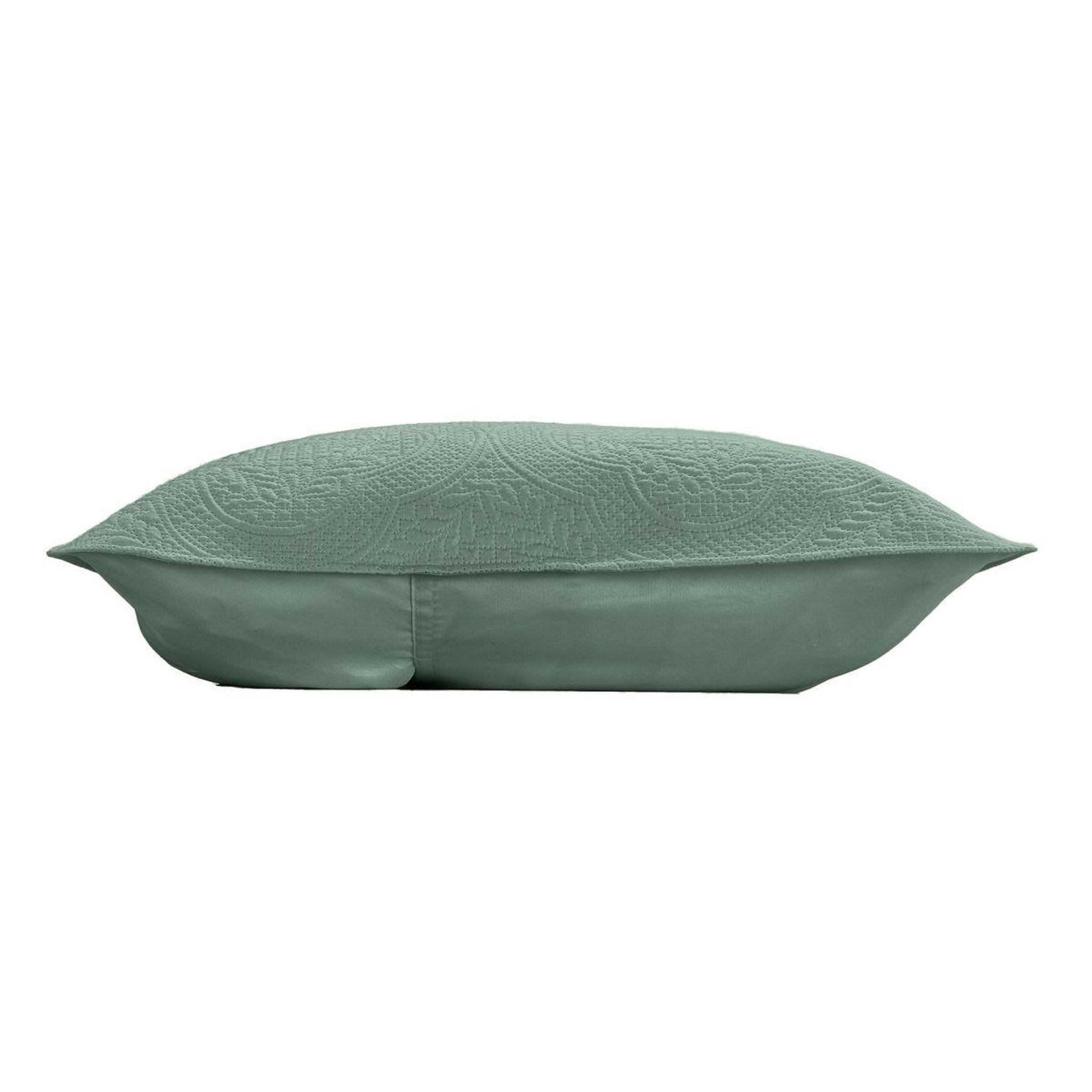Voir la diapositive 4 : Douceur d'Intérieur Couvre-lit & 2 housses de coussin  romane  220x240cm vert cèdre