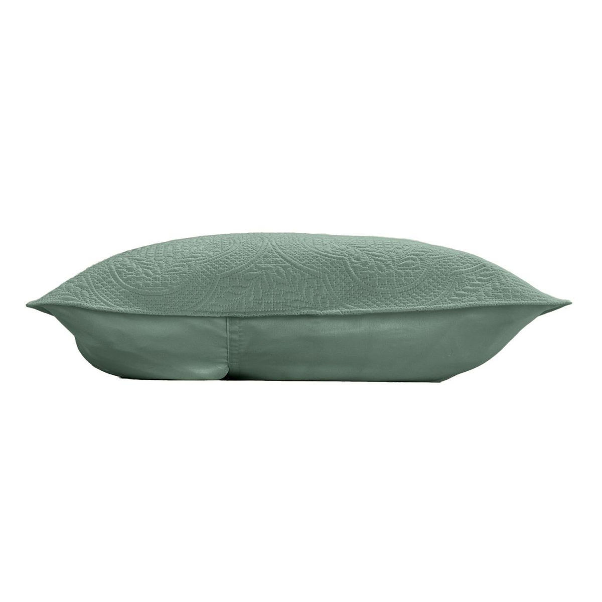 Paris Prix Couvre-Lit & 2 Housses de Coussin  Romane  220x240cm Vert Cèdre