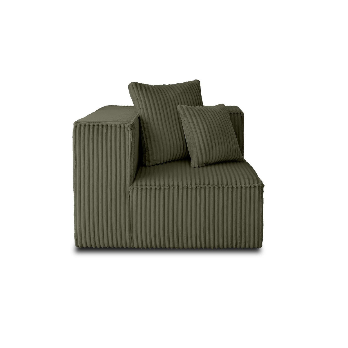 LISA DESIGN Colombine - module d'assise d'angle réversible - en velours côtelé grosses côtes