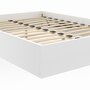 Voir la diapositive 5 : ID MARKET Lit coffre double SANDSIDE avec sommier 160 x 200 cm blanc