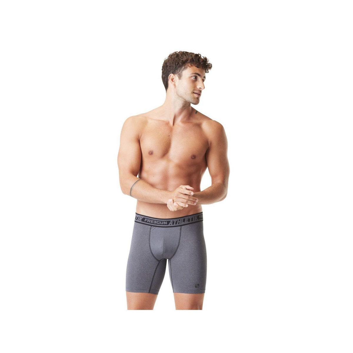 FREEGUN Lot de 4 Boxers longs homme chiné Aktiv Sport