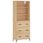 Voir la diapositive 2 : VIDAXL Buffet haut Chene sonoma 69,5x34x180 cm Bois d'ingenierie