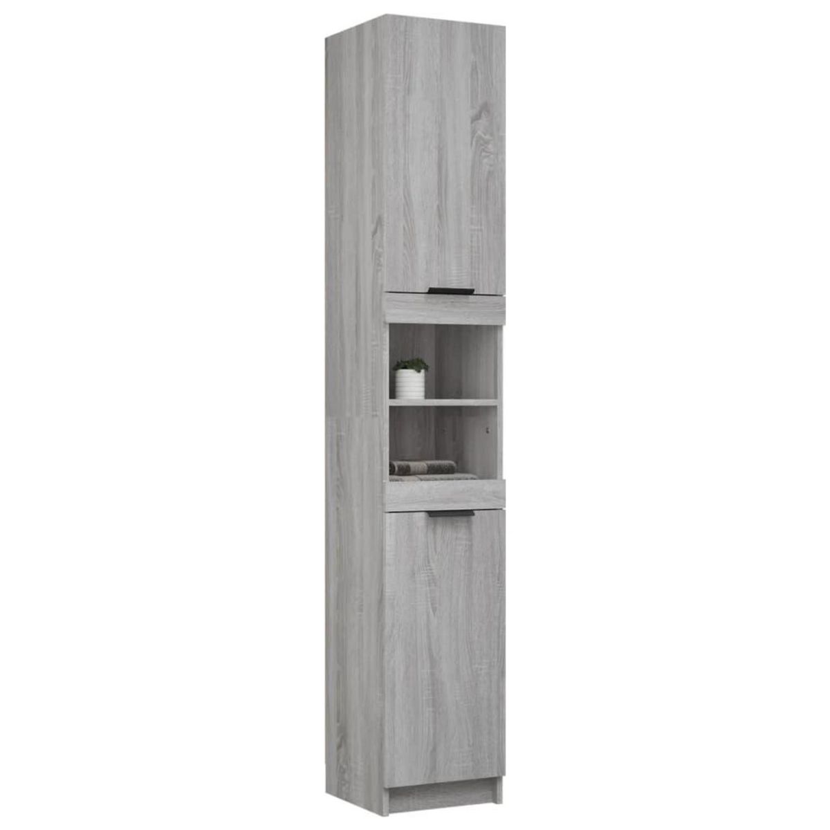 VIDAXL Armoire de bain Sonoma gris 32x34x188,5 cm Bois d'ingenierie