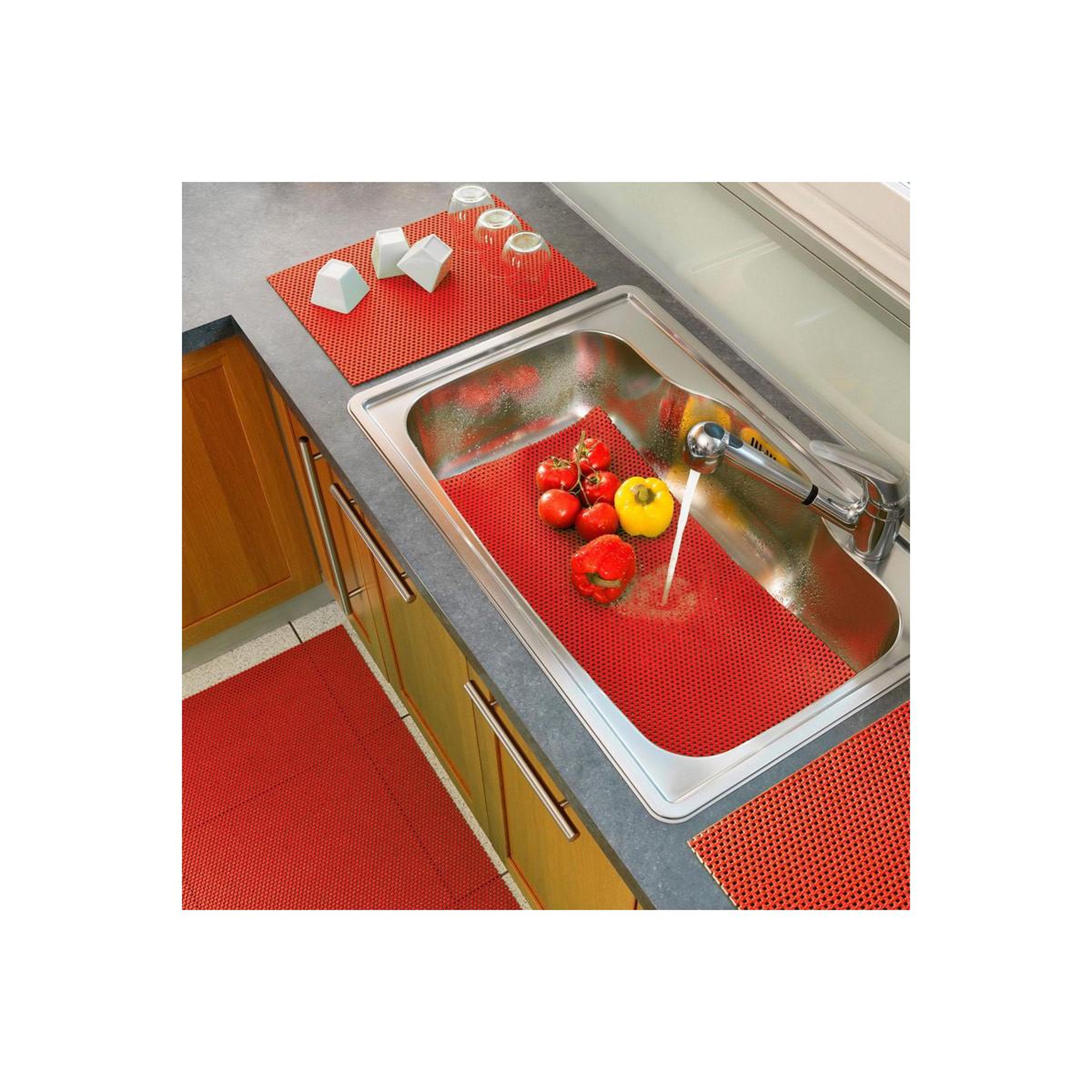 Douceur d'Intérieur Tapis multi-usage en pvc  tubulo  32x43cm rouge