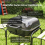 Voir la diapositive 3 : OUTSUNNY Barbecue charbon de bois avec couvercle 2 roues 3 étagères grilles acier chromée