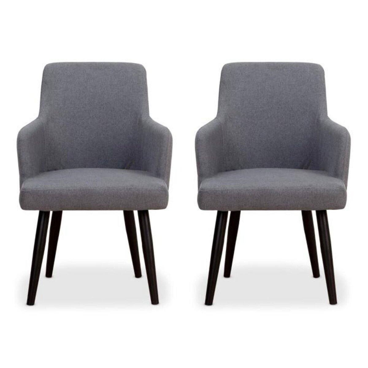Paris Prix Lot de 2 Chaises en Tissu  Gitega  82cm Gris Foncé