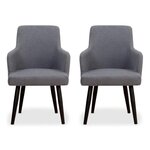 Paris Prix Lot de 2 Chaises en Tissu  Gitega  82cm Gris Foncé