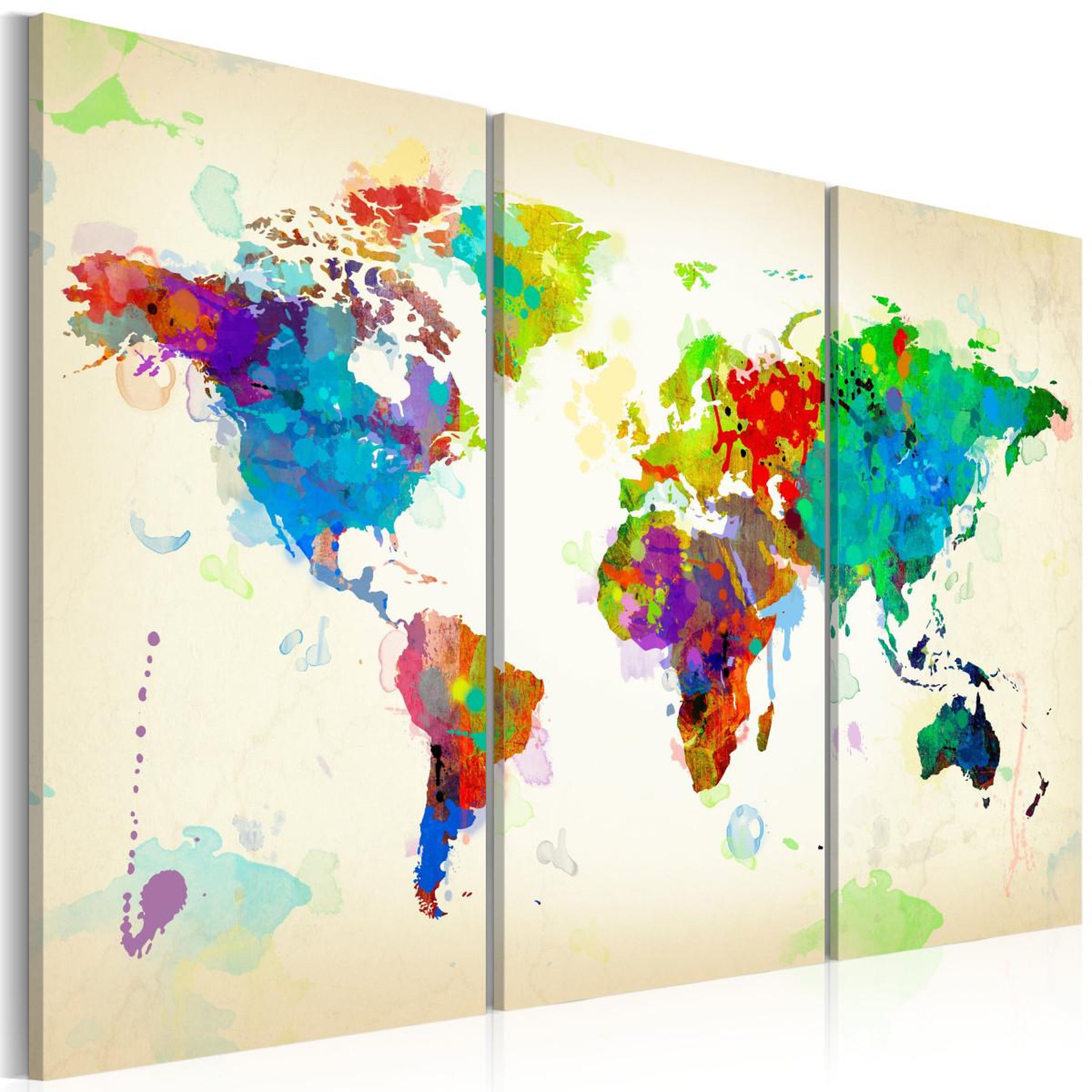 Paris Prix Tableau imprimé 3 panneaux  all colors of the world. Coloris disponibles : Multicolore