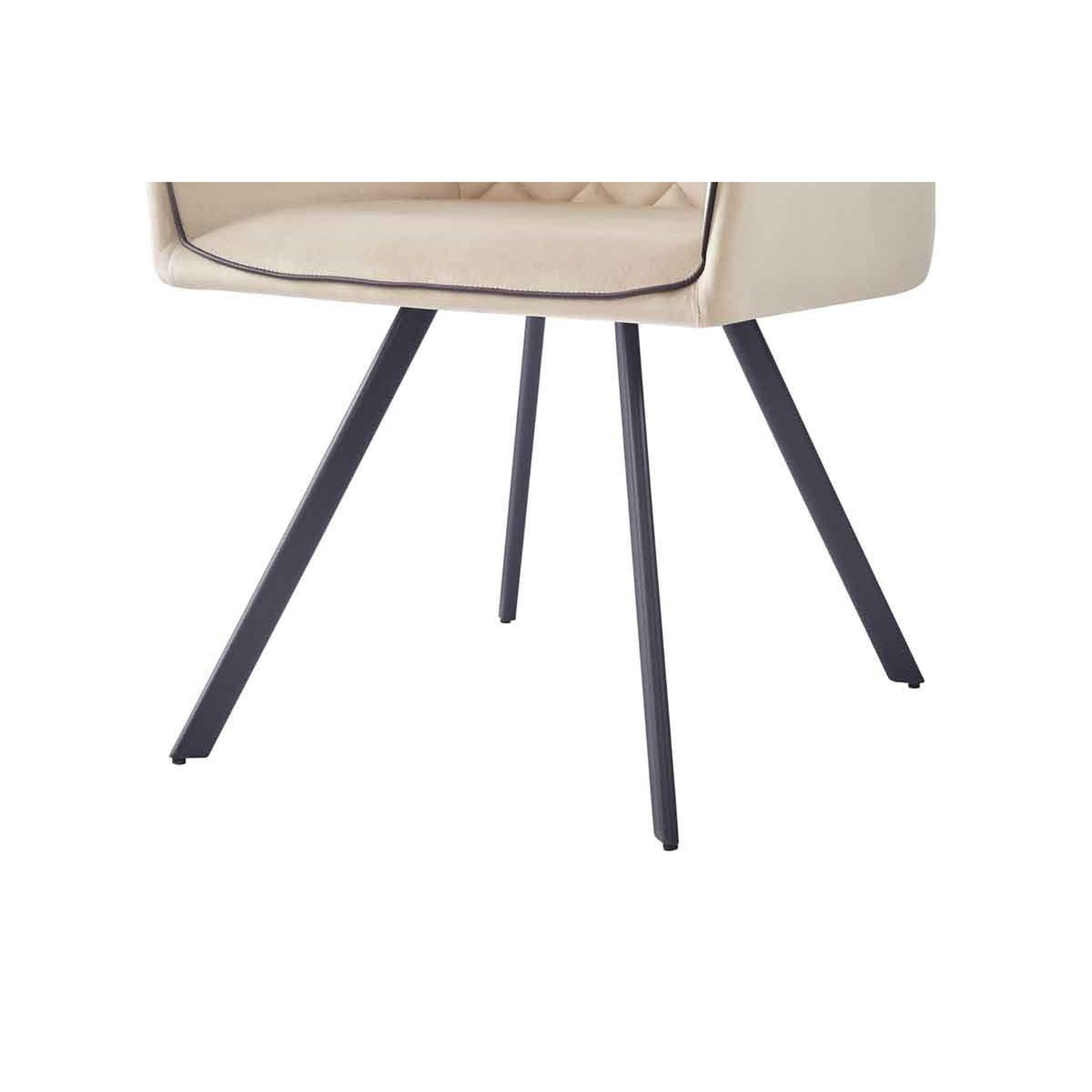 Voir la diapositive 6 : Paris Prix Chaise matelassée en velours  amber  85cm beige