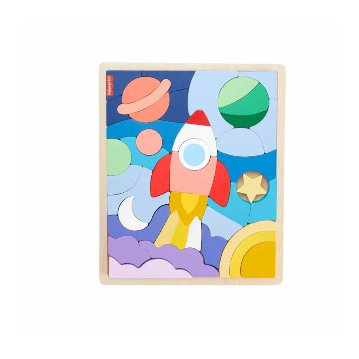 FISHER PRICE Puzzle 42 pièces bois L’Espace – Puzzle éducatif enfant – Fisher-Price – HXY42