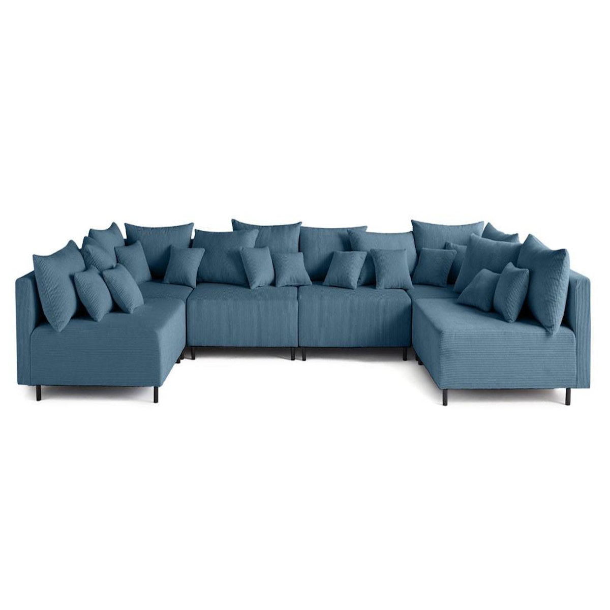 LISA DESIGN Edinburg - canapé modulable panoramique 6 places - en velours côtelé