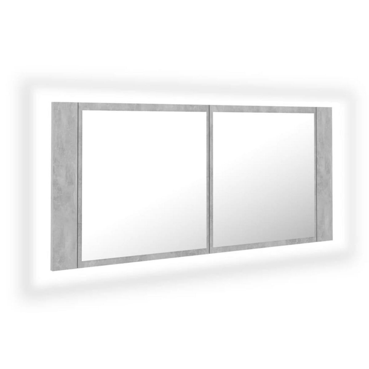 VIDAXL Armoire de salle de bain a miroir LED Gris beton Acrylique