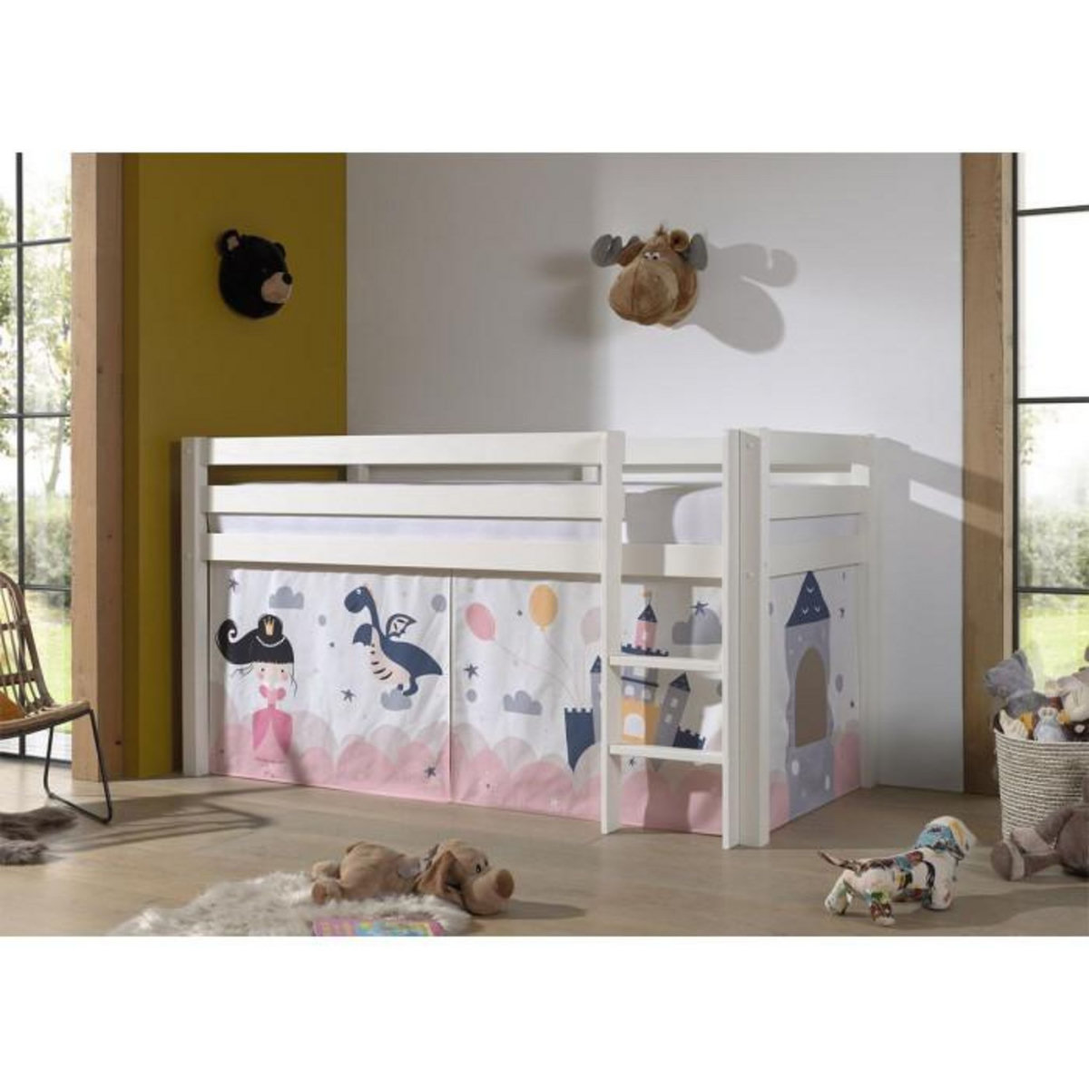 Paris Prix Lit Enfant Surélevé  Pino Princesse Sophie  Blanc