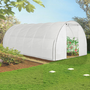 Voir la diapositive 3 : ID MARKET Serre tunnel de jardin 18M² blanche relevable avec moustiquaire