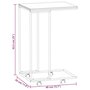 Voir la diapositive 6 : VIDAXL Table d appoint avec roues Blanc 40x30x63,5cm Bois d ingénierie