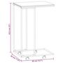 Voir la diapositive 6 : VIDAXL Table d appoint avec roues Blanc 40x30x63,5cm Bois d ingénierie