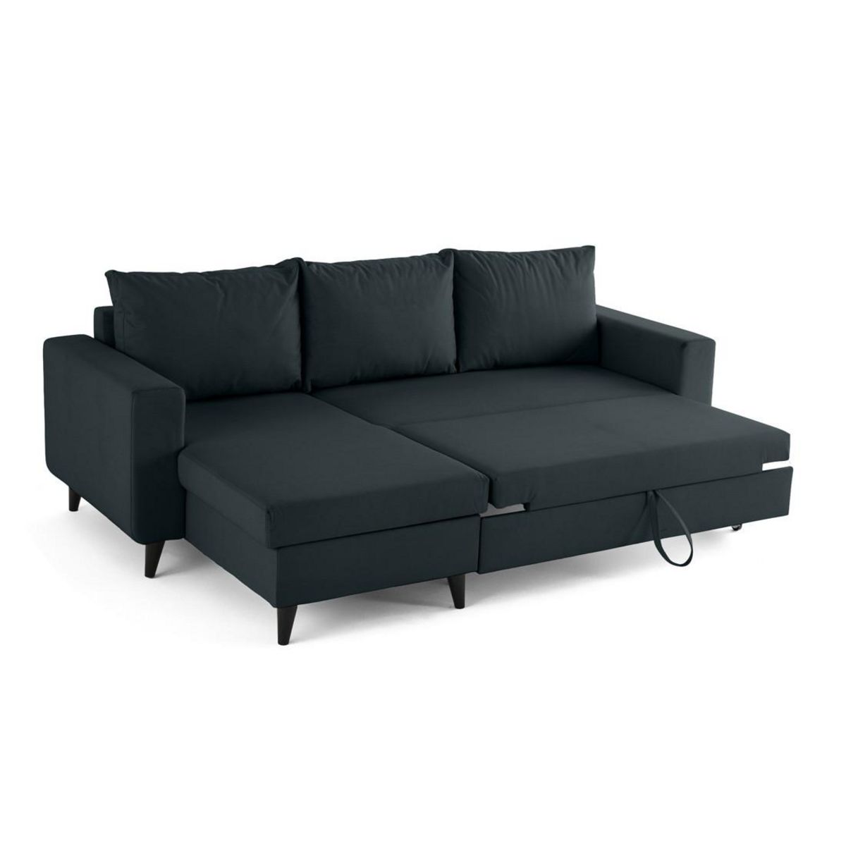 BEST MOBILIER Nordic - canapé d'angle réversible 4 places - convertible avec coffre - en simili