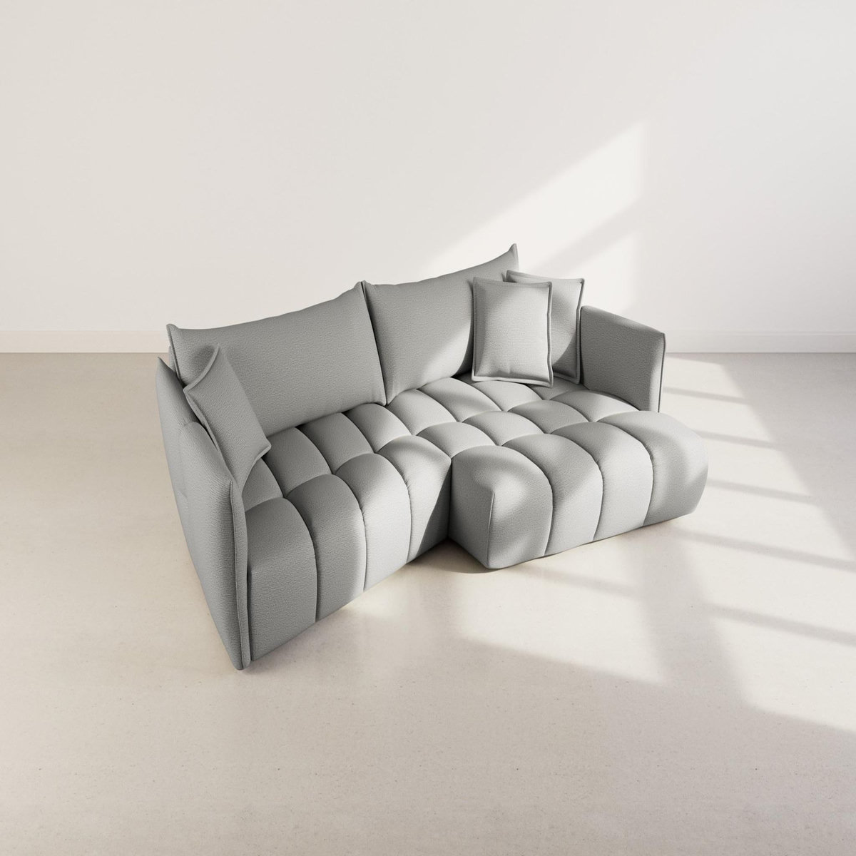 LISA DESIGN Cassiopee - canapé d'angle droit 4 places en tissu texturé