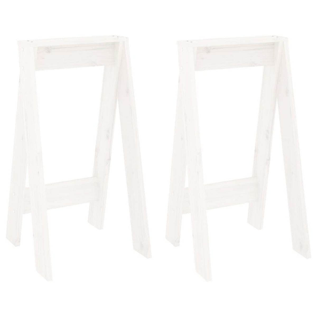 VIDAXL Tabourets lot de 2 blanc 40x40x75 cm bois massif de pin