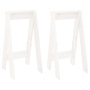Voir la diapositive 2 : VIDAXL Tabourets lot de 2 blanc 40x40x75 cm bois massif de pin