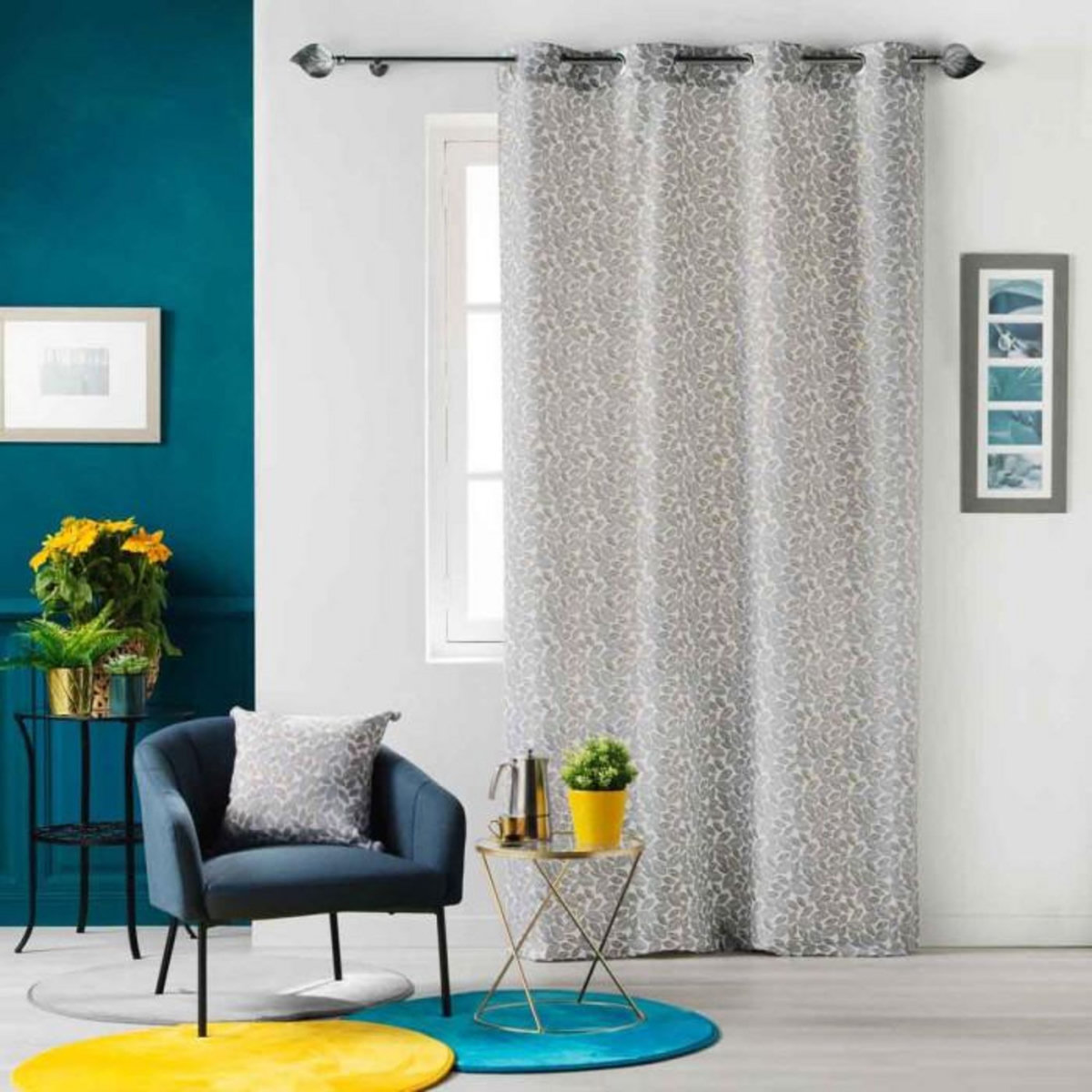 Paris Prix Rideau à Œillets Imprimé  Vilanelle  140x260cm Gris