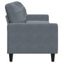 Voir la diapositive 5 : VIDAXL Canape a 3 places Gris fonce 210 cm Velours