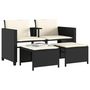Voir la diapositive 4 : VIDAXL Canape de jardin 2 places avec table et tabourets noir rotin