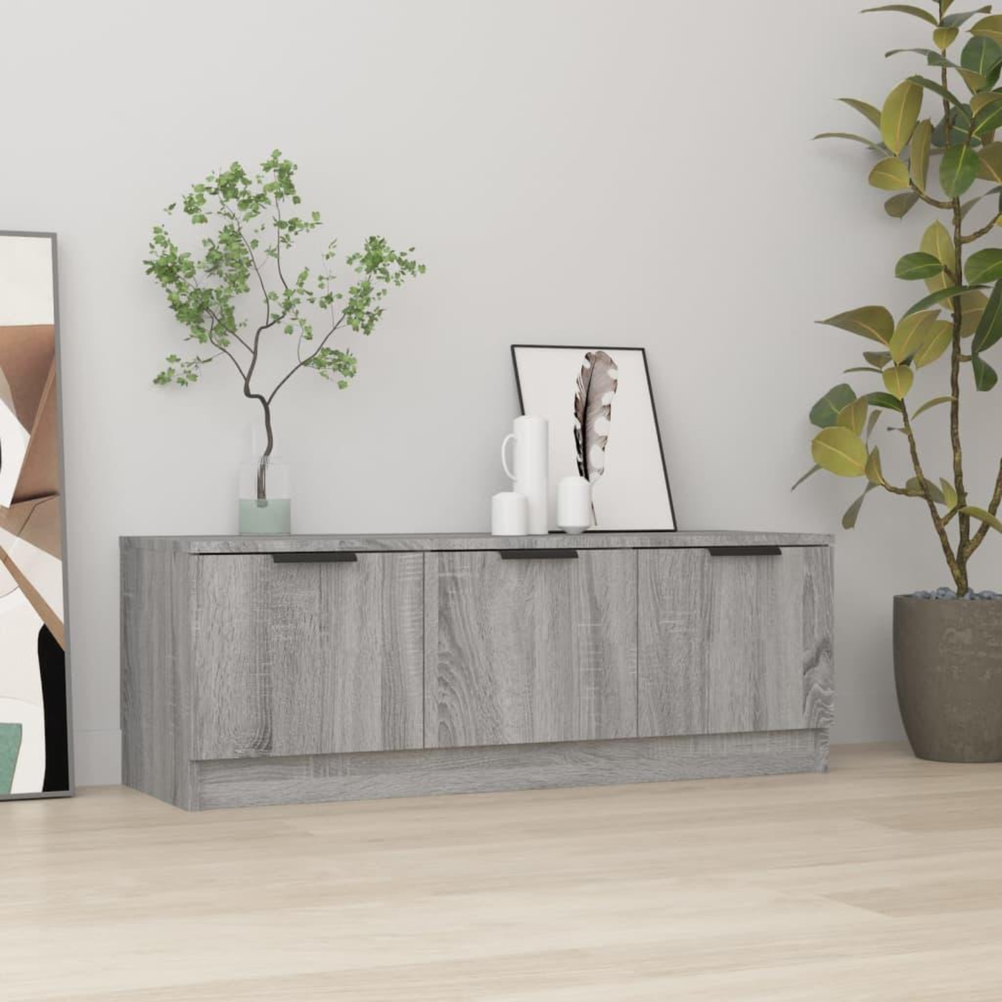 Voir la diapositive 1 : VIDAXL Meuble TV Sonoma gris 102x35x36,5 cm Bois d'ingenierie
