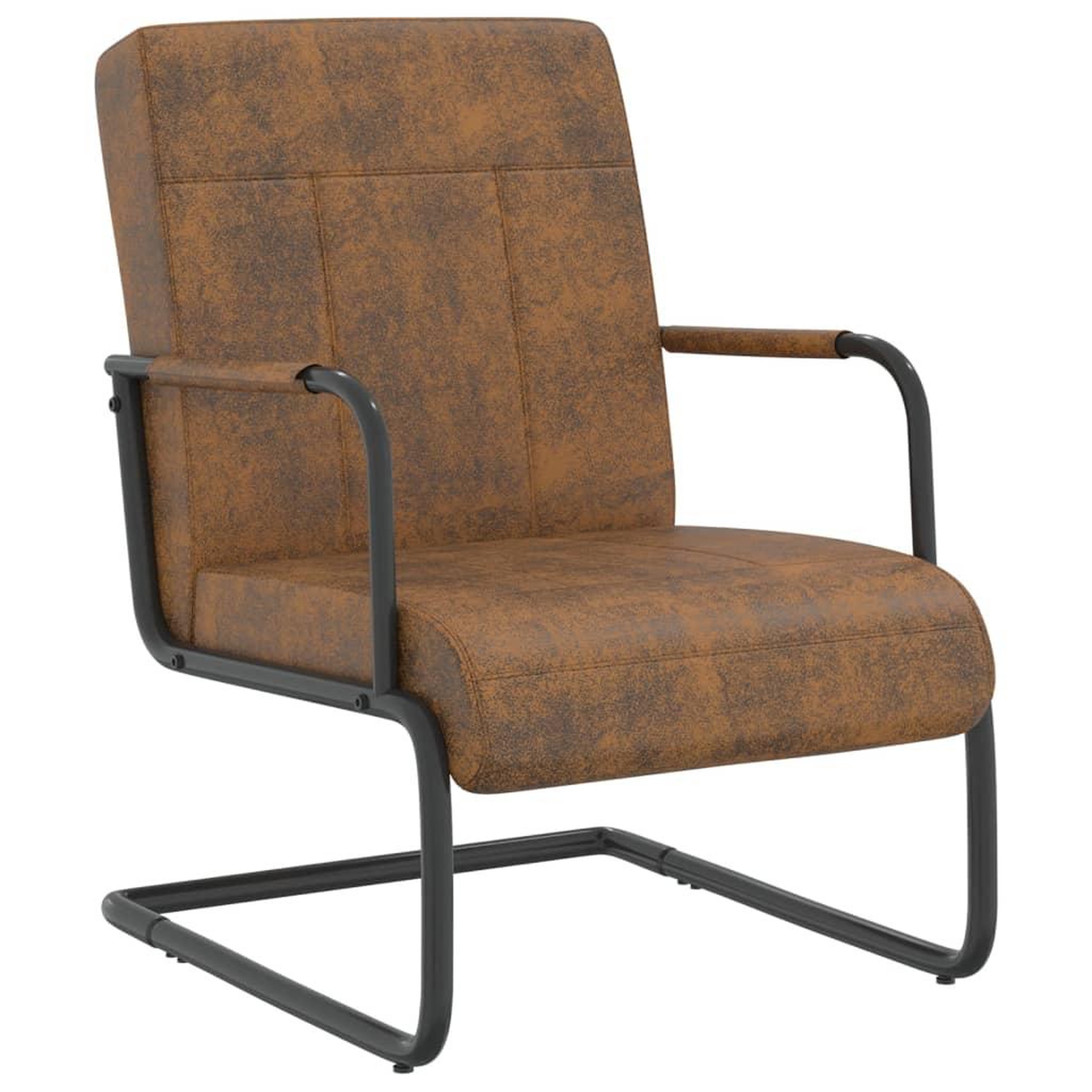 Voir la diapositive 1 : VIDAXL Chaise cantilever Marron Tissu