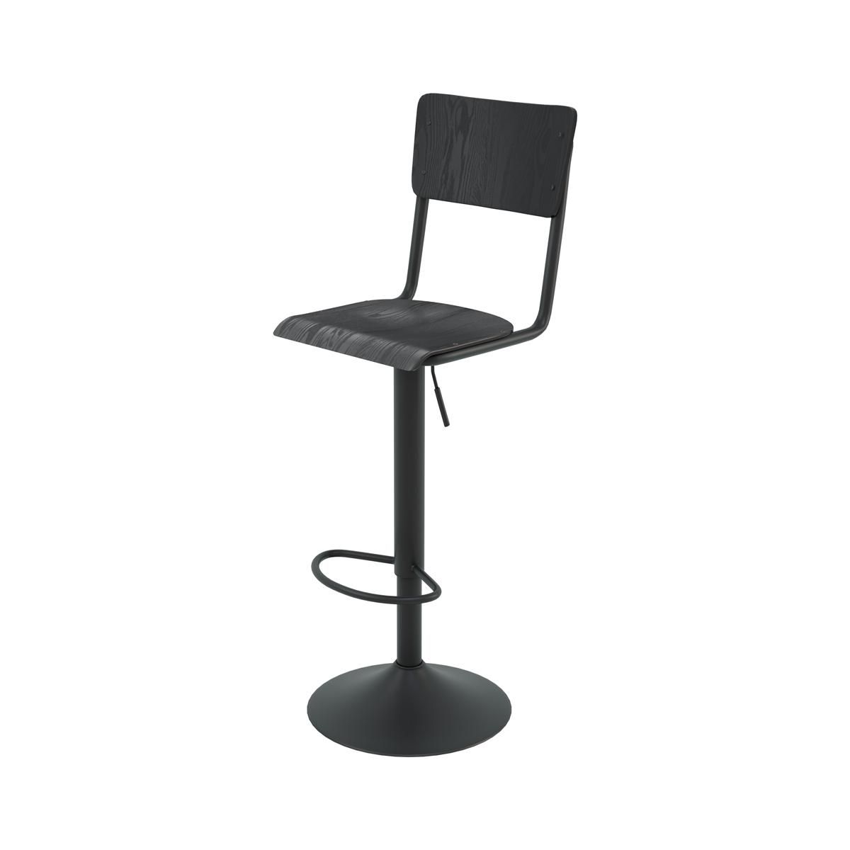 Rendez vous déco Lot de 2 chaises de bar réglables 60/80 cm en bois noir - Clem