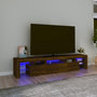 Voir la diapositive 1 : VIDAXL Meuble TV avec lumieres LED Chene marron 200x36,5x40 cm