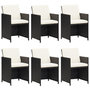 Voir la diapositive 4 : VIDAXL Ensemble a manger de jardin coussins 7pcs Resine tressee Noir