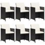 Voir la diapositive 4 : VIDAXL Ensemble a manger de jardin coussins 7pcs Resine tressee Noir