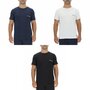 Voir la diapositive 1 : PIERRE CARDIN Lot de 3 T-shirts homme en coton uni col rond imprimé poitrine