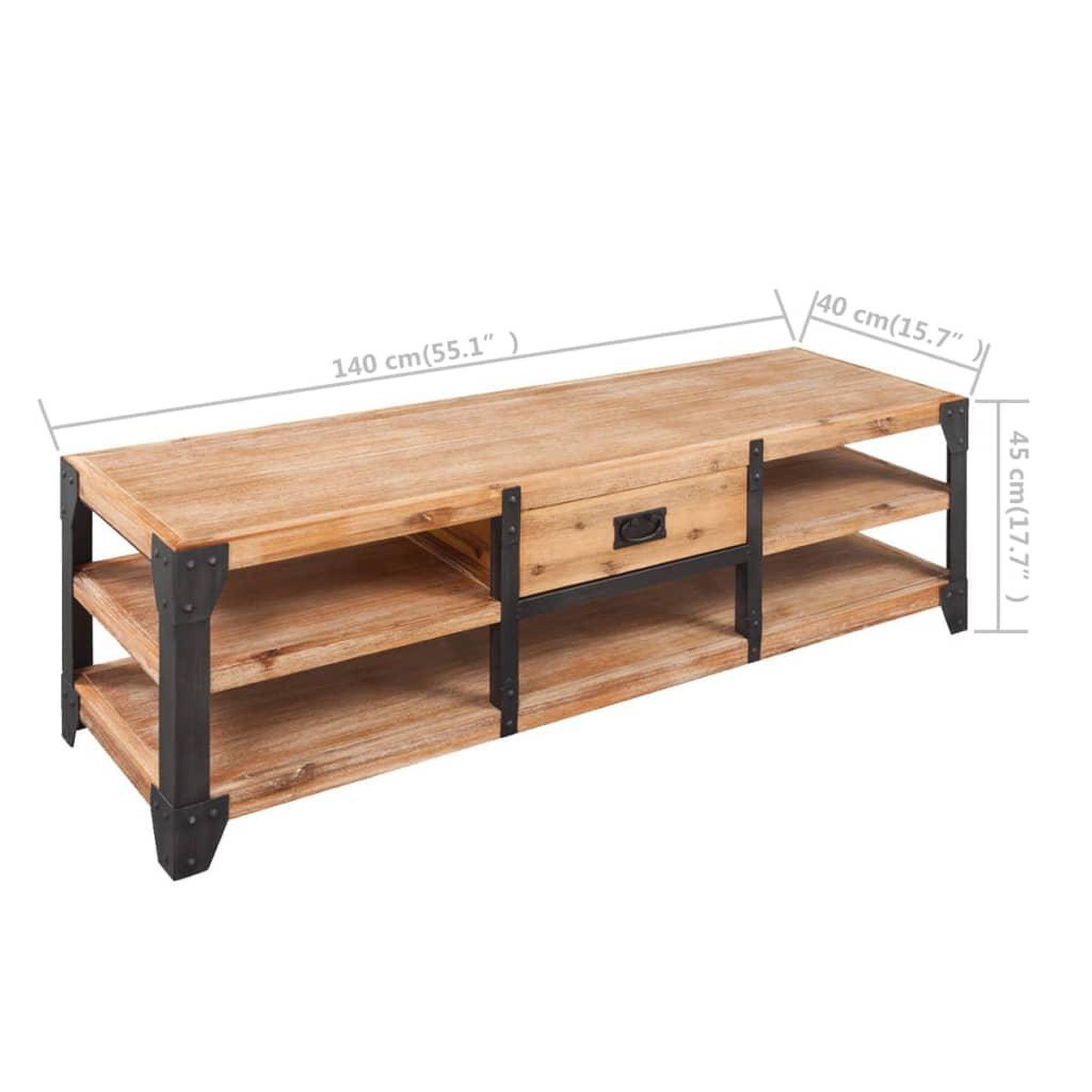 Voir la diapositive 6 : VIDAXL Meuble tv 140x40x45 cm bois d'acacia massif
