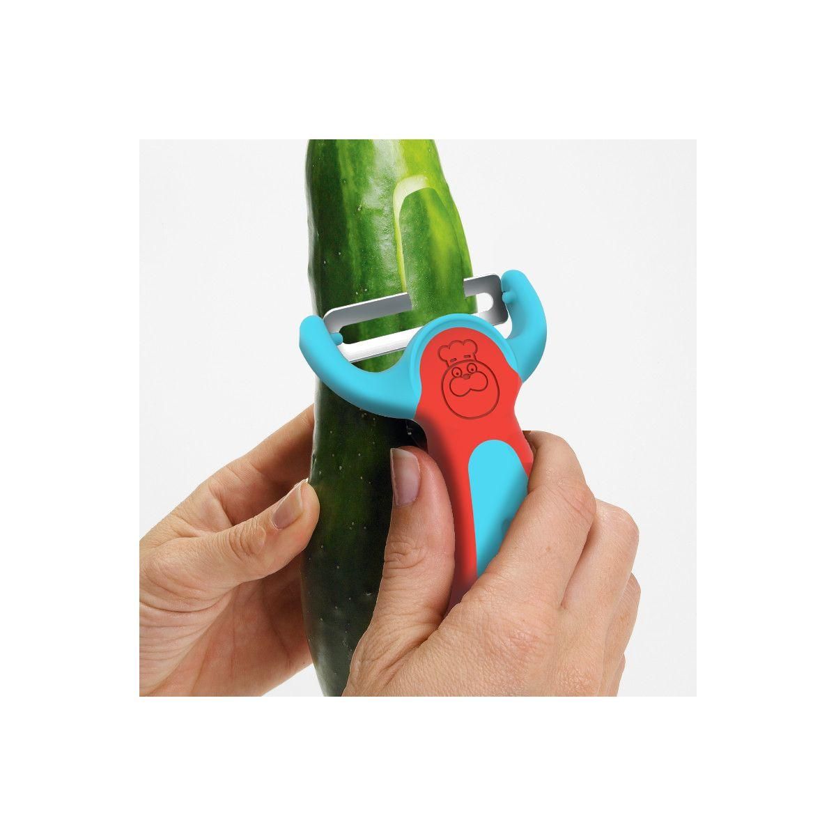 CHEFCLUB Couteau éplucheur Kids bleu et rouge